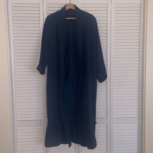 Waven Duster in Navy Blue
